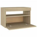 ZNTS Bedside Cabinet & LED Lights 2 pcs Sonoma Oak 60x35x40 cm 3082781