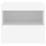 ZNTS Bedside Cabinet with LED Lights White 50x40x45 cm 836763