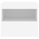 ZNTS Bedside Cabinet with LED Lights White 50x40x45 cm 836763