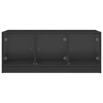 ZNTS Coffee Table with Glass Doors Black 102x50x42 cm 836414