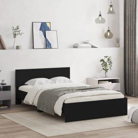 ZNTS Bed Frame without Mattress Black 135x190 cm Double 3207505