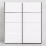 Verona Sliding Wardrobe 180cm in White with White Doors with 2 Shelves 7037528215