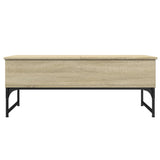 ZNTS Coffee Table Sonoma Oak 100x50x40 cm Engineered Wood and Metal 845377