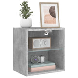 ZNTS Bedside Cabinets with LED Lights Wall-mounted 2 pcs Concrete Grey 837071