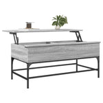 ZNTS Coffee Table Grey Sonoma 100x50x45 cm Engineered Wood and Metal 845399