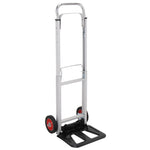 ZNTS Iron 150kg Portable Folding Collapsible Aluminum Cart Dolly Push Truck Trolley Silver 41379387