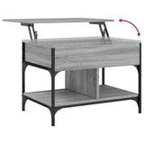 ZNTS Coffee Table Grey Sonoma 70x50x50 cm Engineered Wood and Metal 845364