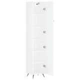 ZNTS Highboard High Gloss White 34.5x34x180 cm Engineered Wood 3198763