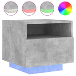 ZNTS Bedside Cabinets with LED Lights 2 pcs Concrete Grey 40x39x37 cm 836805