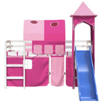 ZNTS Kids' Loft Bed with Tower without Mattress Pink 80x200 cm 3207095