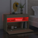 ZNTS Bedside Cabinet & LED Lights Sonoma Oak 60x35x40 cm Engineered Wood 3082780