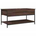 ZNTS Coffee Table Brown Oak 100x50x50 cm Engineered Wood and Metal 845350