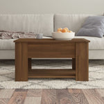 ZNTS Coffee Table Brown Oak 79x49x41 cm Engineered Wood 819277