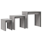 ZNTS Nesting Coffee Tables 3 pcs Grey Sonoma Engineered Wood 837825