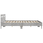 ZNTS Bed Frame with LED without Mattress Concrete Grey 200x200 cm 3207521