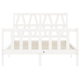 ZNTS Bed Frame without Mattress White 140x200 cm Solid Wood Pine 3192492