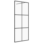 ZNTS Walk-in Shower Wall with Clear ESG Glass 80x195 cm Black 151023