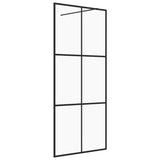 ZNTS Walk-in Shower Wall with Clear ESG Glass 80x195 cm Black 151023