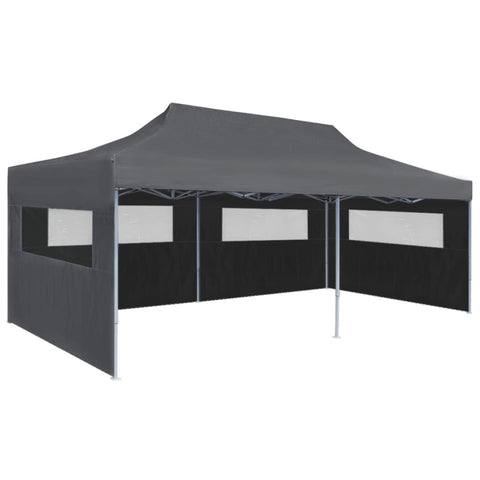 ZNTS Folding Pop-up Partytent with Sidewalls 3x6 m Anthracite 44966