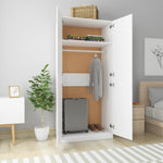 ZNTS Wardrobe White 90x52x200 cm Engineered Wood 800630