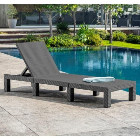 ZNTS Keter Sunlounger with Cushion Daytona Graphite 441306