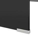 ZNTS TV Stand/Monitor Riser Glass Black 120x30x13 cm 244141