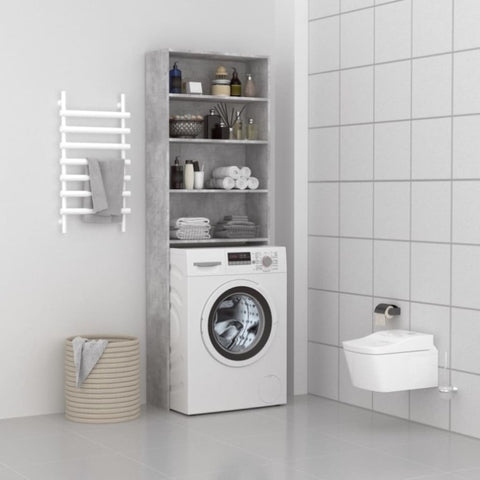 ZNTS Washing Machine Cabinet Concrete Grey 64x24x190 cm 808408