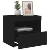 ZNTS Bedside Cabinets with LED Lights 2 pcs Black 50x40x45 cm 836766