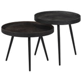 ZNTS Nesting Coffee Tables 2 pcs Iron 358539