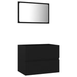 ZNTS 2 Piece Bathroom Furniture Set Black Engineered Wood 804873