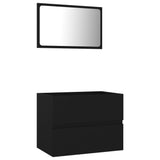 ZNTS 2 Piece Bathroom Furniture Set Black Engineered Wood 804873
