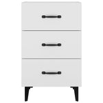 ZNTS Bedside Cabinet White 40x40x66 cm Engineered Wood 812087