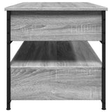 ZNTS Coffee Table Grey Sonoma 85x50x50 cm Engineered Wood and Metal 845389