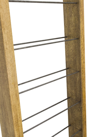 ZNTS RE-Engineered Leaning 9 bottle Wine Rack Mango Wood ENG119