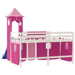 ZNTS Kids' Loft Bed with Tower without Mattress Pink 90x200 cm 3207077