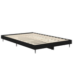 ZNTS Bed Frame without Mattress Black 120x190 cm Small Double Engineered Wood 832294