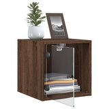 ZNTS Bedside Cabinets with Glass Doors 2 pcs Brown Oak 35x37x35 cm 836475