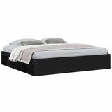 ZNTS Bed Frame without Mattress Black 200x200 cm 3203888