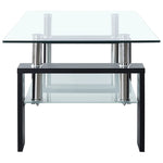 ZNTS Coffee Table Black and Transparent 95x55x40 cm Tempered Glass 330303