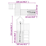 ZNTS Playhouse with Climbing Wall Impregnated Wood Pine 3155833