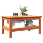 ZNTS Coffee Table Wax Brown 80x50x40 cm Solid Wood Pine 844469