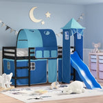 ZNTS Kids' Loft Bed with Tower without Mattress Blue 80x200 cm 3207097