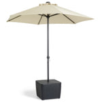 ZNTS Keter Garden Side Table Luzon Plus with Parasol Hole Graphite 428408