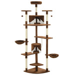 ZNTS Cat Tree with Sisal Scratching Posts 203 cm Brown and White 170528