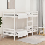 ZNTS Bunk Bed without Mattress White 90x200 cm Solid Wood Pine 3139830