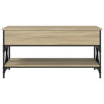 ZNTS Coffee Table Sonoma Oak 100x50x50 cm Engineered Wood and Metal 845357
