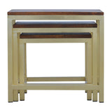 Chunky Gold Stool Set of 3 IN243