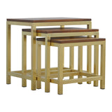 Chunky Gold Stool Set of 3 IN243