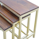 Chunky Gold Stool Set of 3 IN243