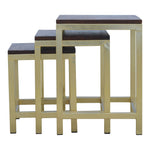 Chunky Gold Stool Set of 3 IN243